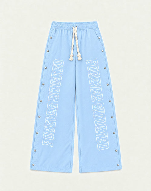 Forever Situated Nylon Track Pants – Light Blue