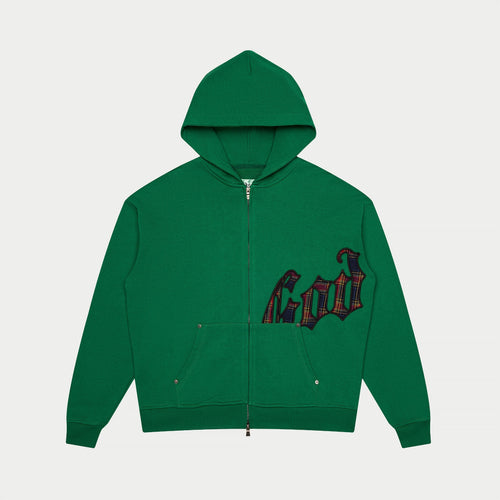 Godspeed OG Logo Sweatsuit Top – Green Plaid