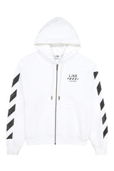 Off-White Diagonal Full Zip Hoodie – White