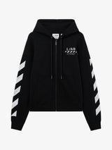 Off-White Diagonal Full Zip Hoodie – Black