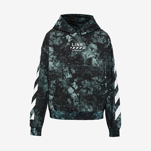 Printed Camo Hoodie – Black
