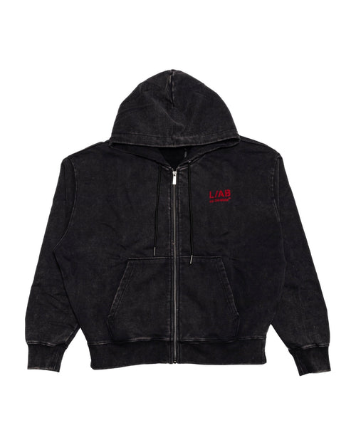 Active Washed Zip Hoodie – Black