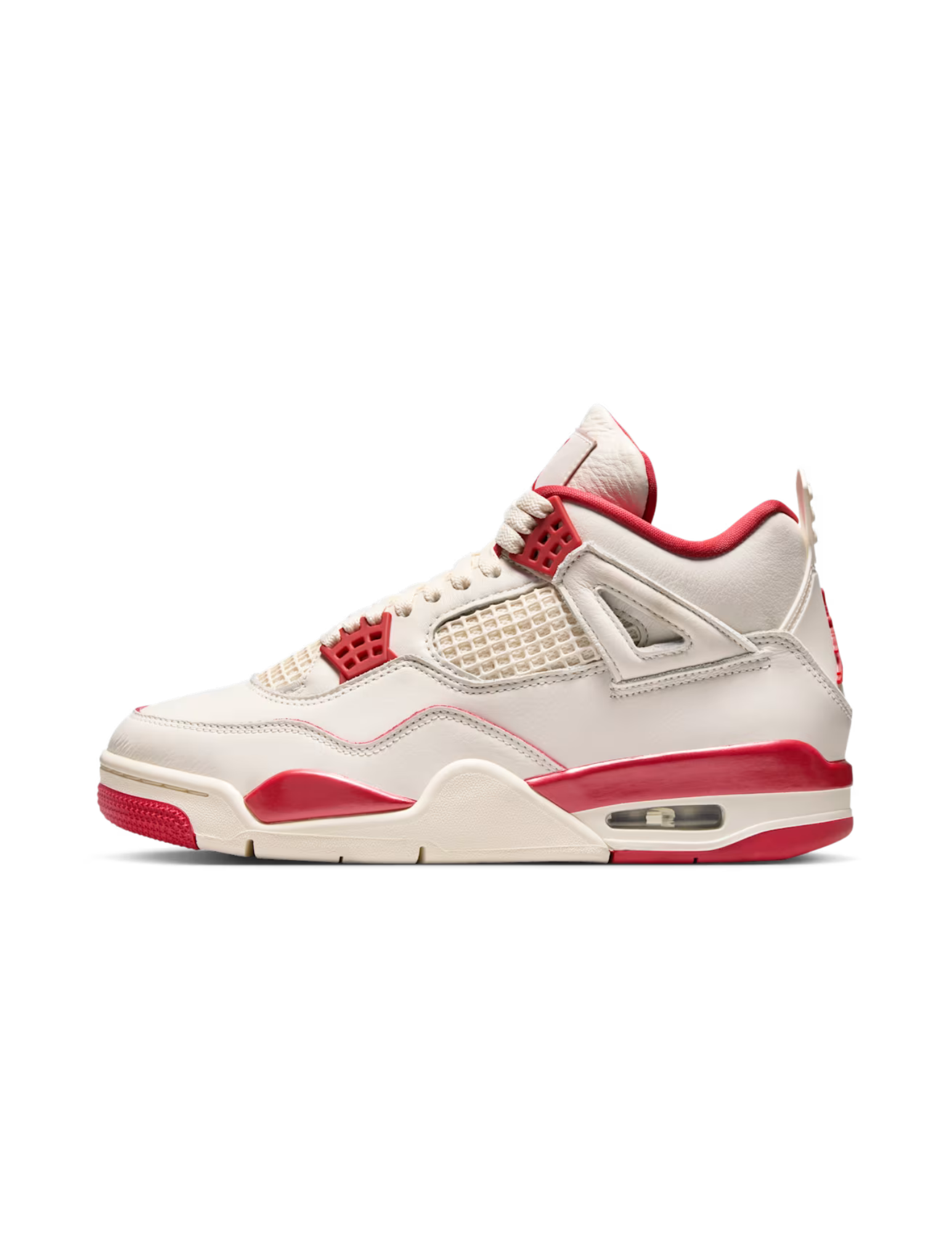 WMNS Air Jordan 4 'Pale Ivory and Tough Red'