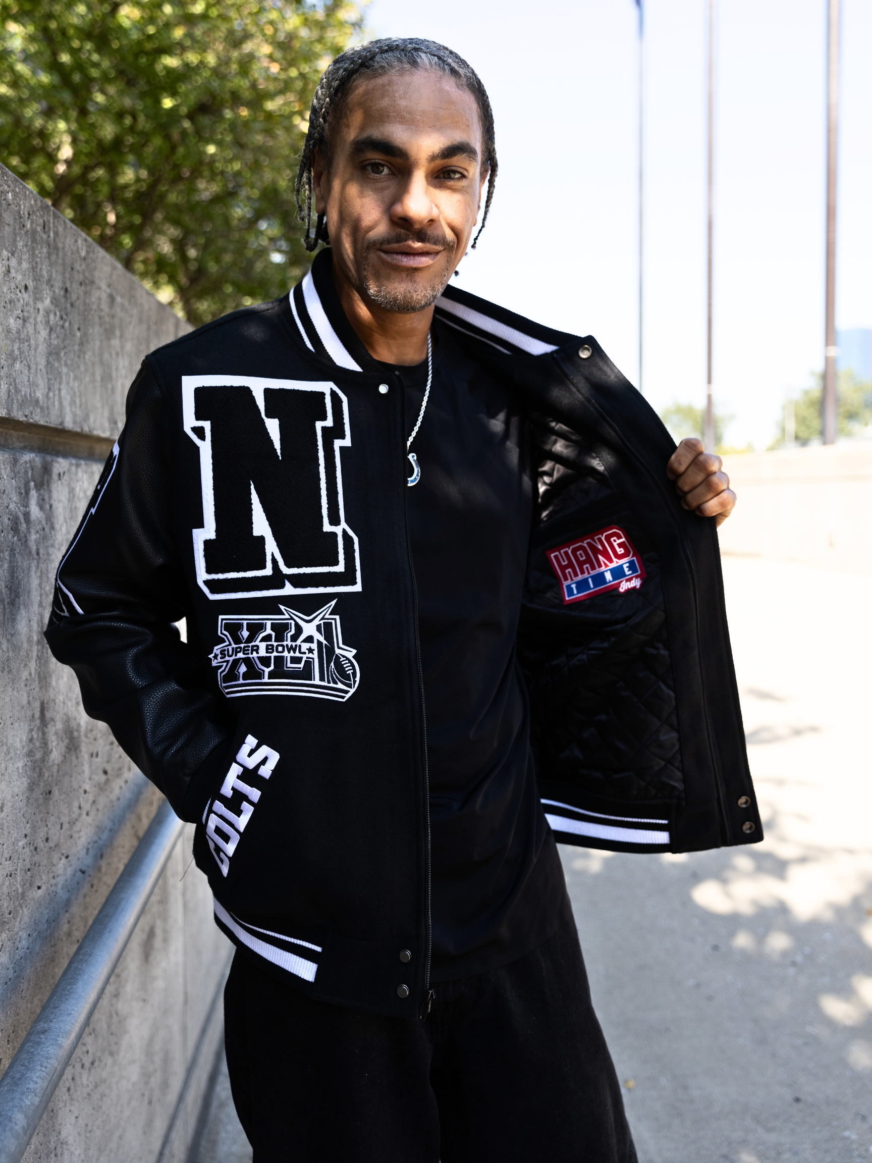 HANG TIME X PRO STANDARD - NFL INDIANAPOLIS COLTS MASHUP RIB WOOL MEN'S VARSITY JACKET