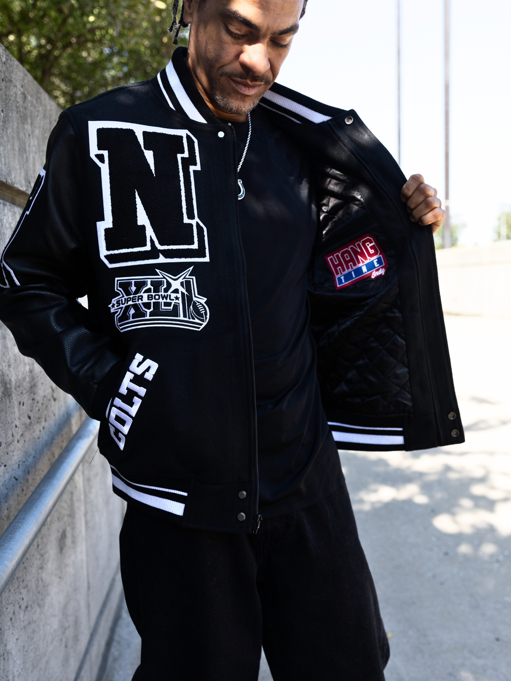 HANG TIME X PRO STANDARD - NFL INDIANAPOLIS COLTS MASHUP RIB WOOL MEN'S VARSITY JACKET