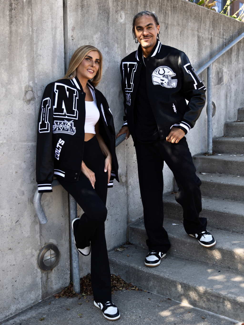 HANG TIME X PRO STANDARD - NFL INDIANAPOLIS COLTS MASHUP RIB WOOL MEN'S VARSITY JACKET
