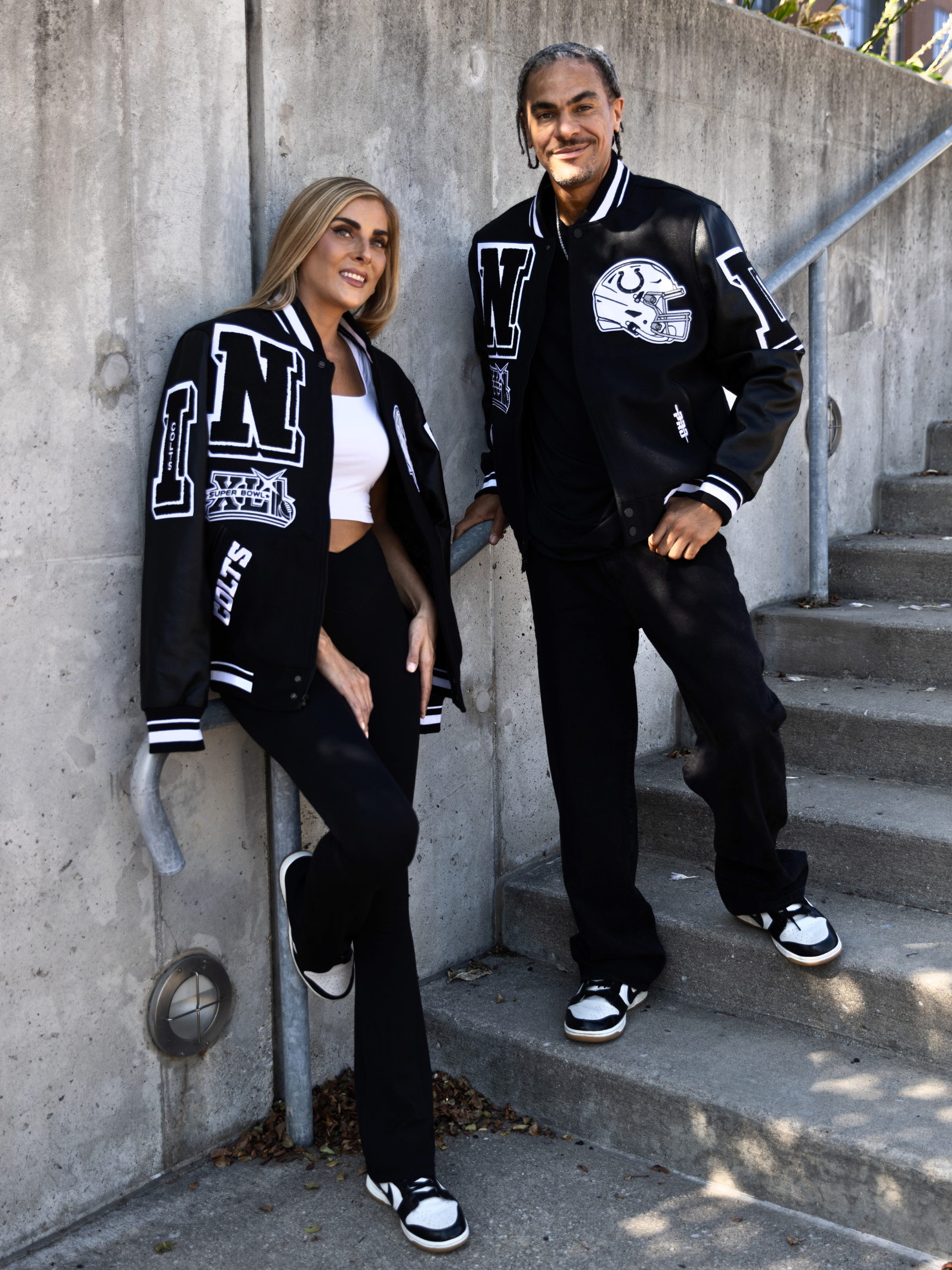 HANG TIME X PRO STANDARD - NFL INDIANAPOLIS COLTS MASHUP RIB WOOL MEN'S VARSITY JACKET