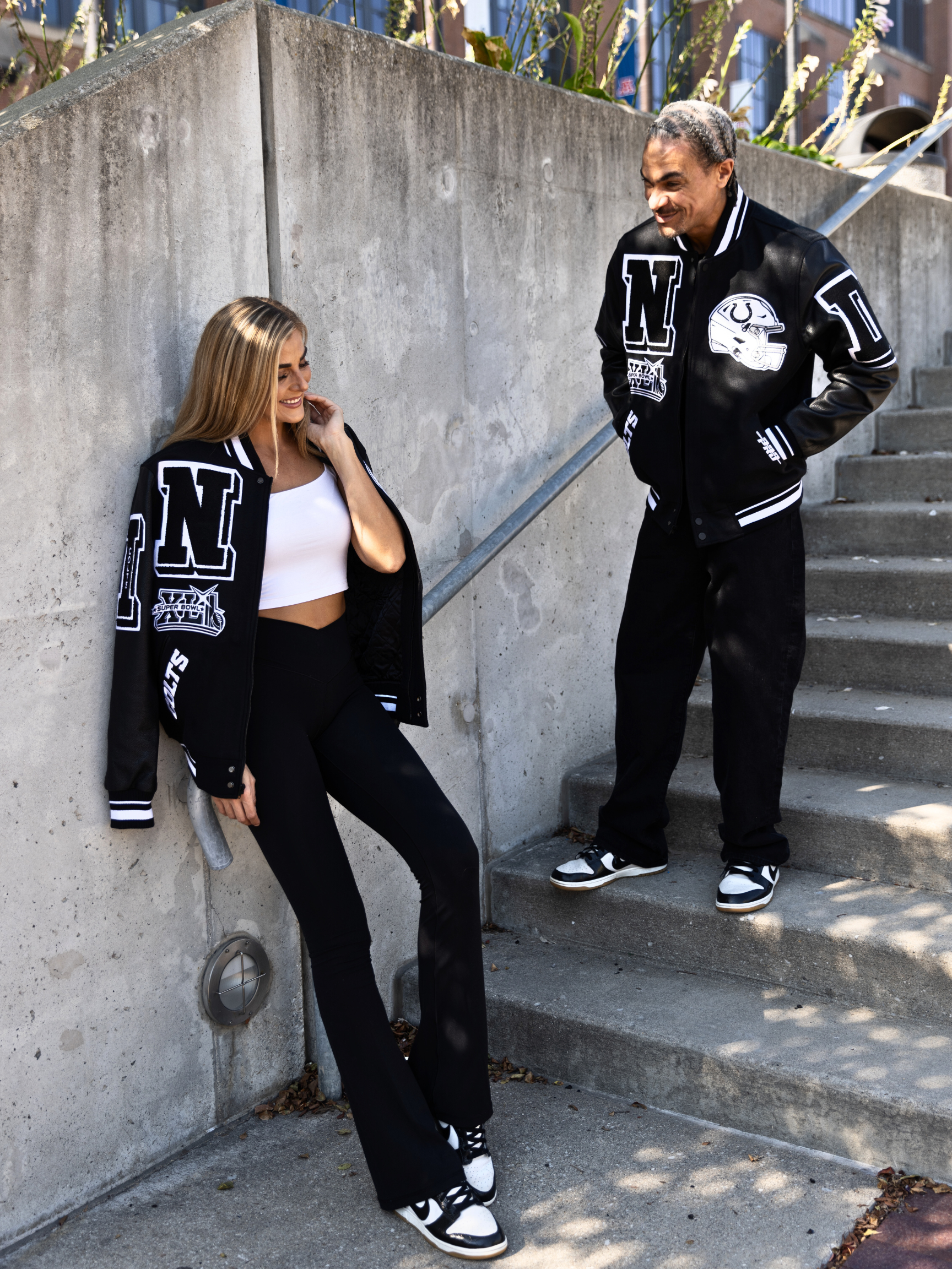 HANG TIME X PRO STANDARD - NFL INDIANAPOLIS COLTS MASHUP RIB WOOL MEN'S VARSITY JACKET