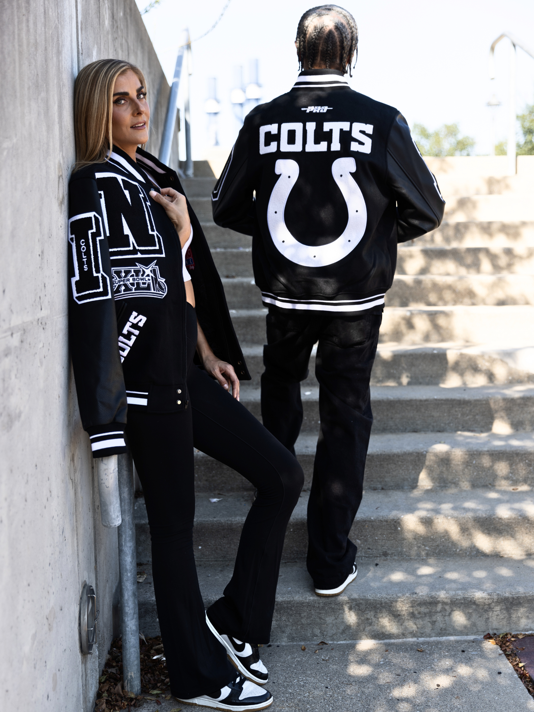 HANG TIME X PRO STANDARD - NFL INDIANAPOLIS COLTS MASHUP RIB WOOL MEN'S VARSITY JACKET