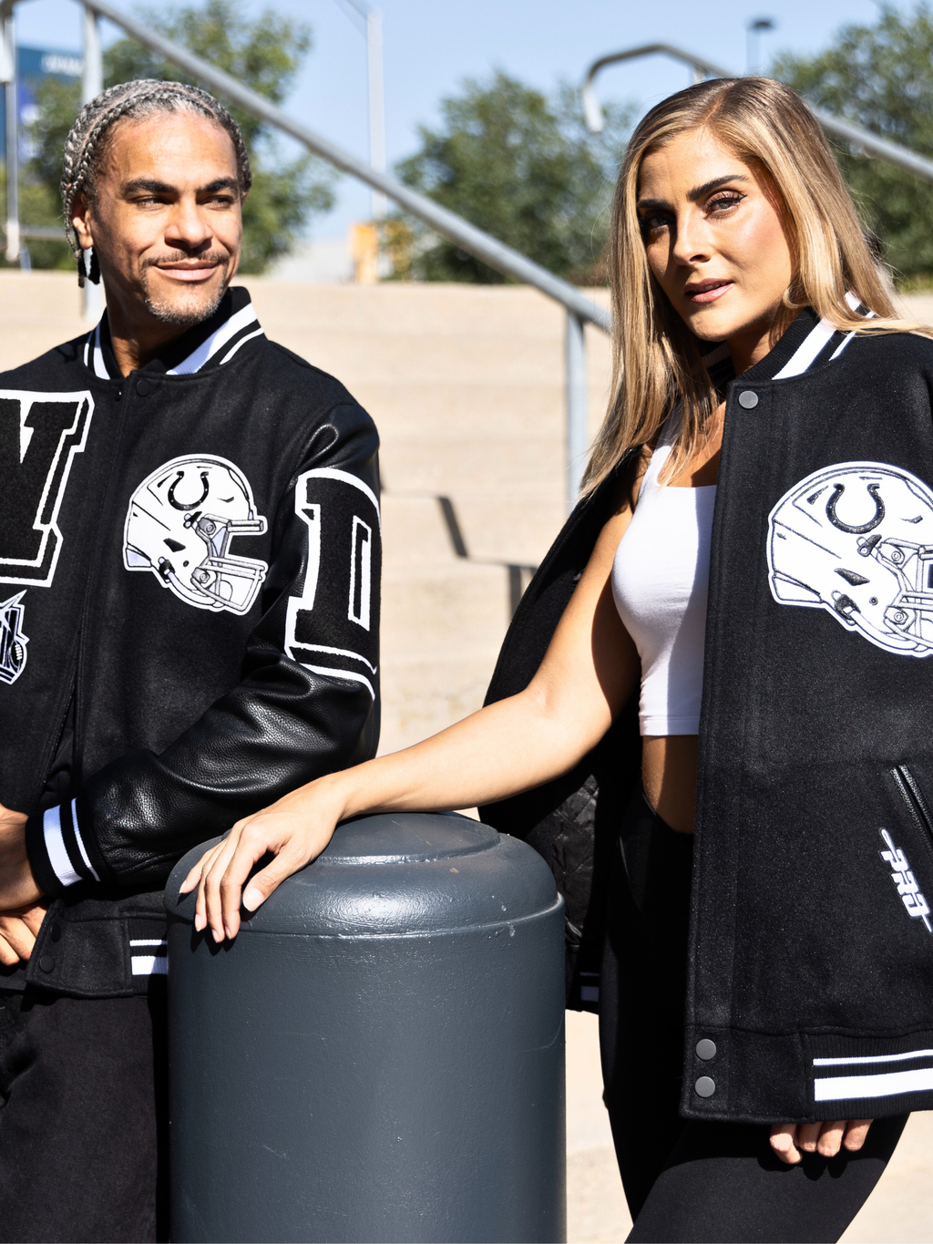 HANG TIME X PRO STANDARD - NFL INDIANAPOLIS COLTS MASHUP RIB WOOL MEN'S VARSITY JACKET