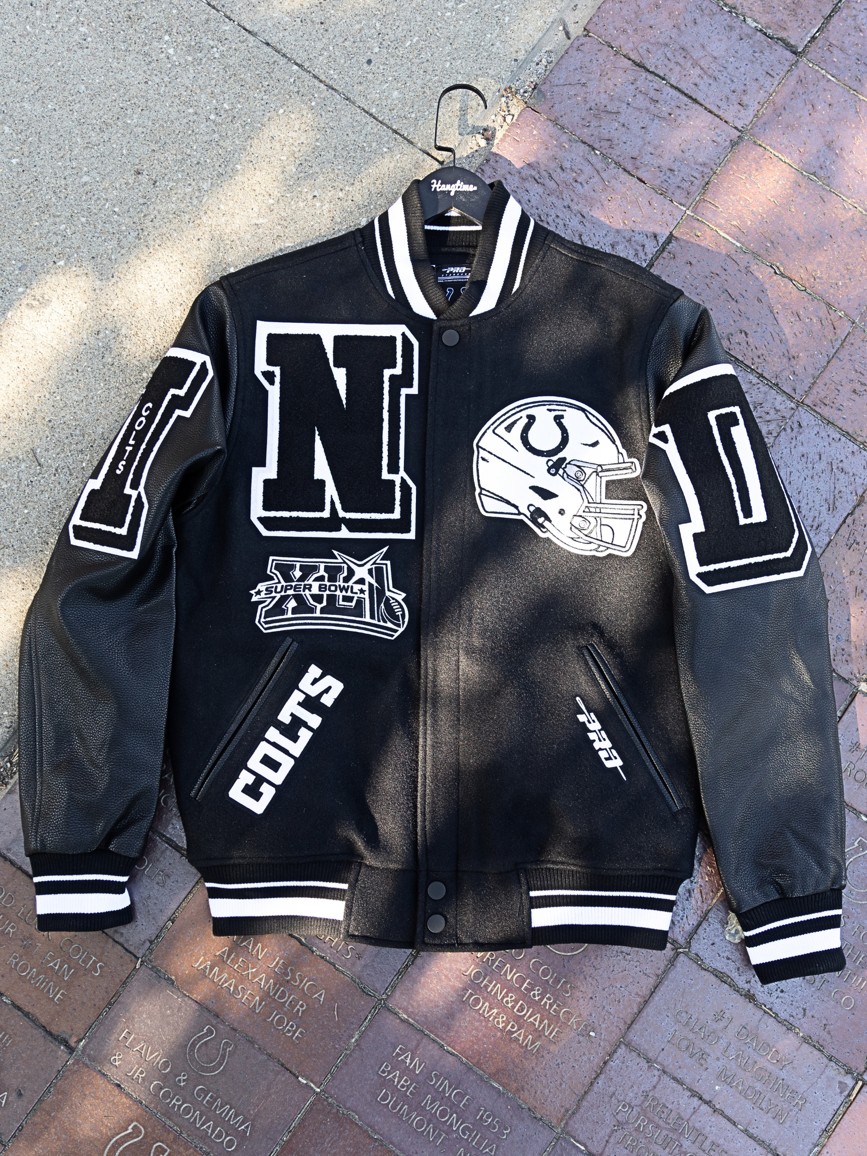HANG TIME X PRO STANDARD - NFL INDIANAPOLIS COLTS MASHUP RIB WOOL MEN'S VARSITY JACKET