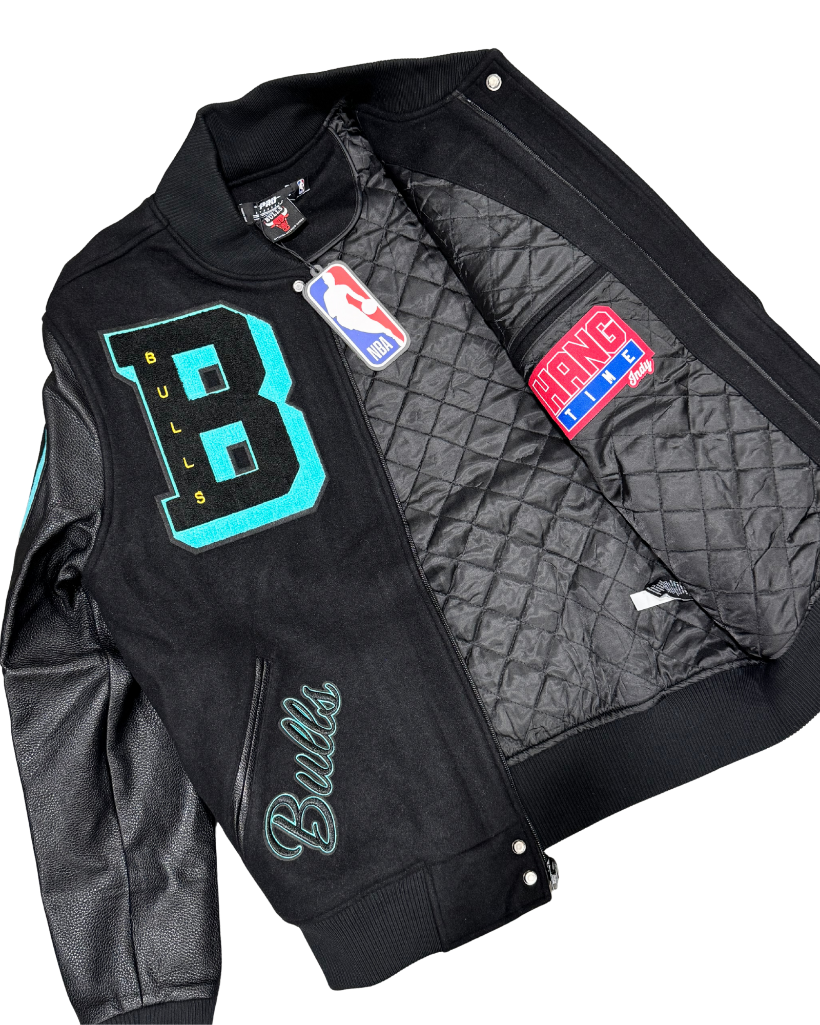 HANG TIME X PRO STANDARD - NBA CHICAGO BULLS MASHUP RIB WOOL MEN'S VARSITY JACKET