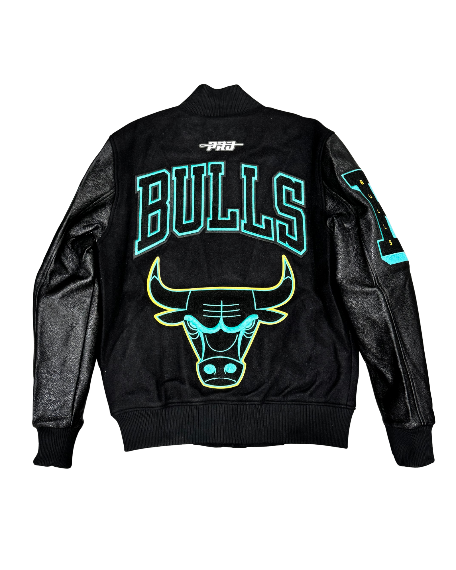HANG TIME X PRO STANDARD - NBA CHICAGO BULLS MASHUP RIB WOOL MEN'S VARSITY JACKET