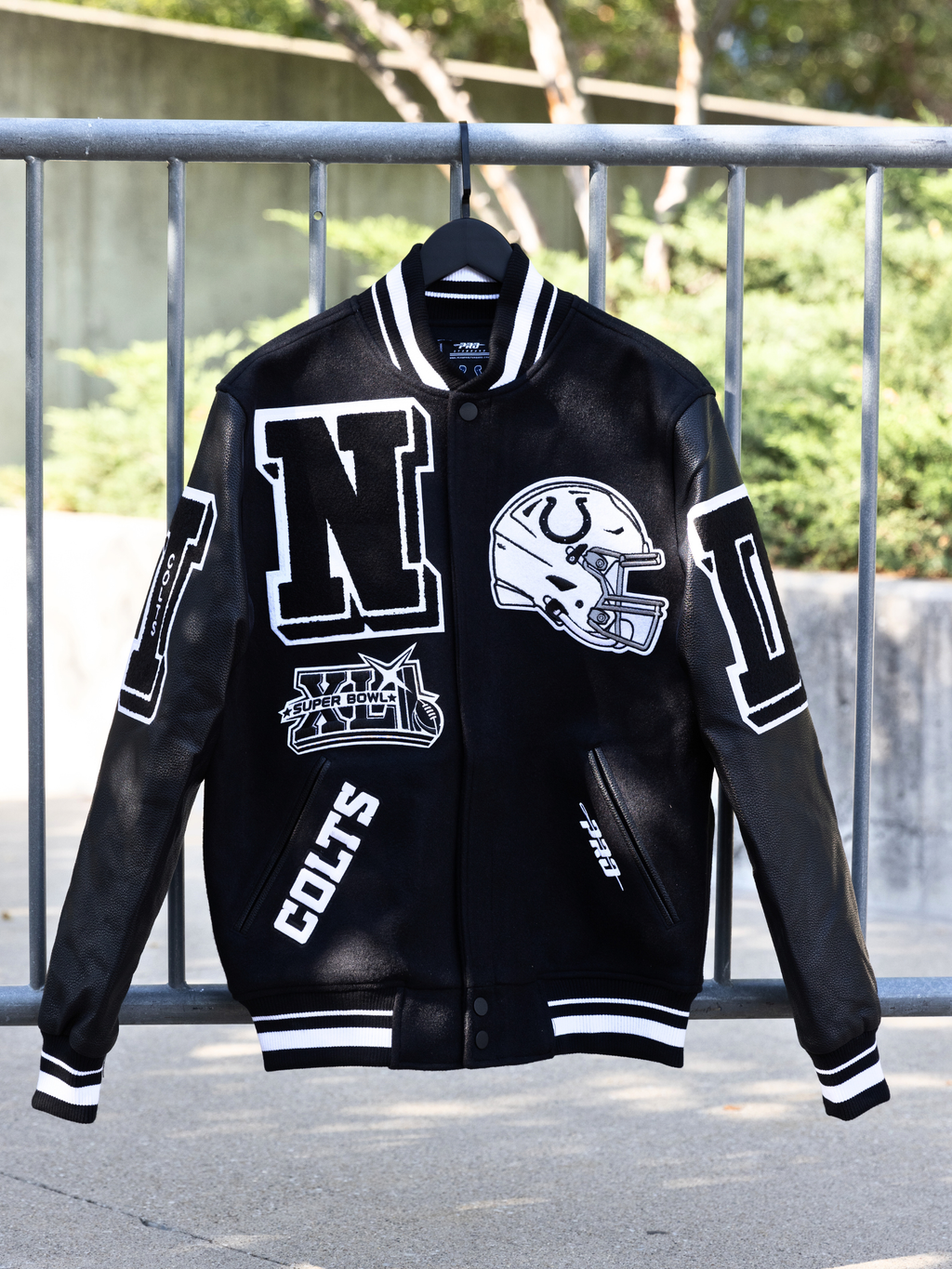 HANG TIME X PRO STANDARD - NFL INDIANAPOLIS COLTS MASHUP RIB WOOL MEN'S VARSITY JACKET