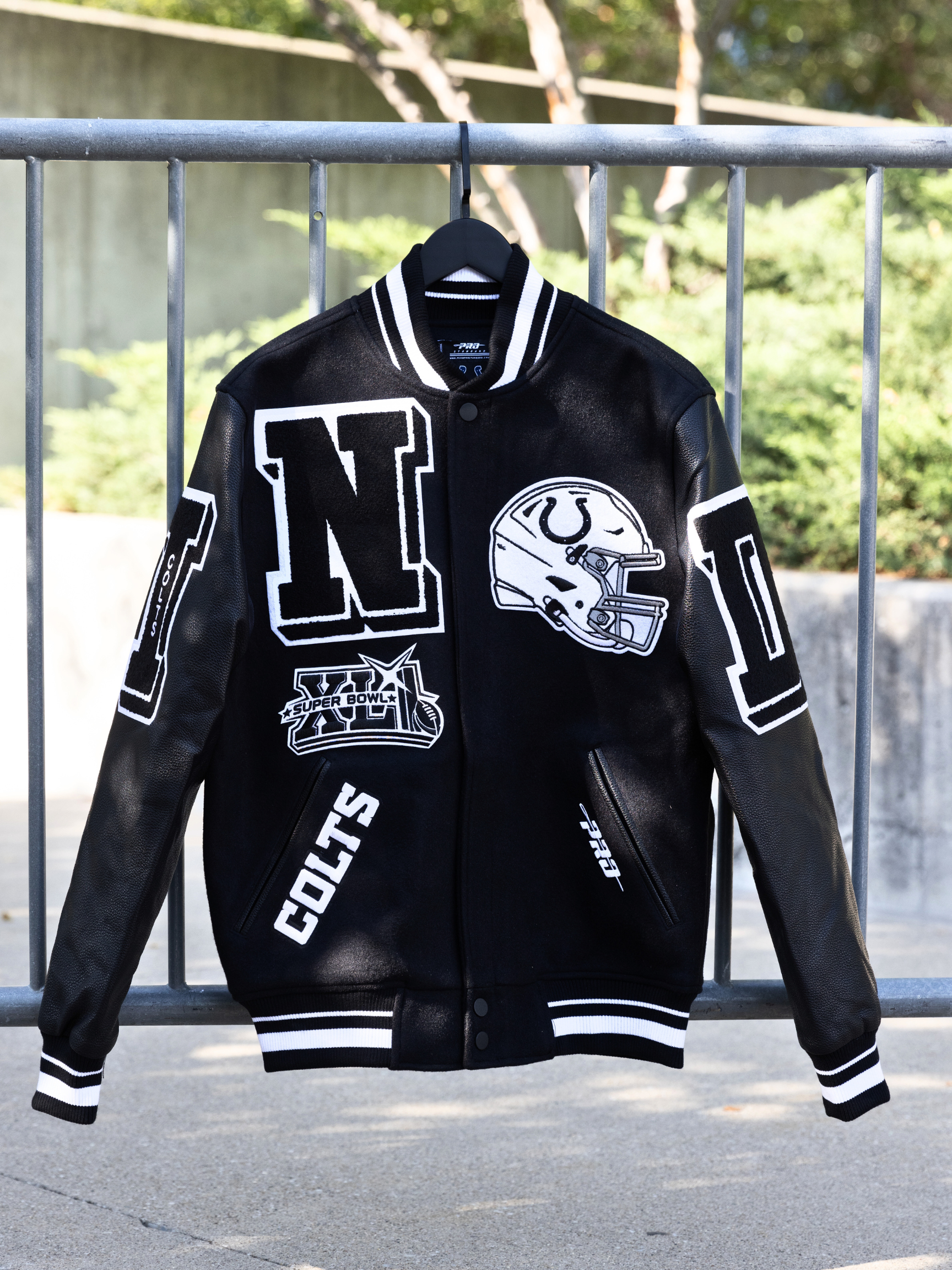 HANG TIME X PRO STANDARD - NFL INDIANAPOLIS COLTS MASHUP RIB WOOL MEN'S VARSITY JACKET