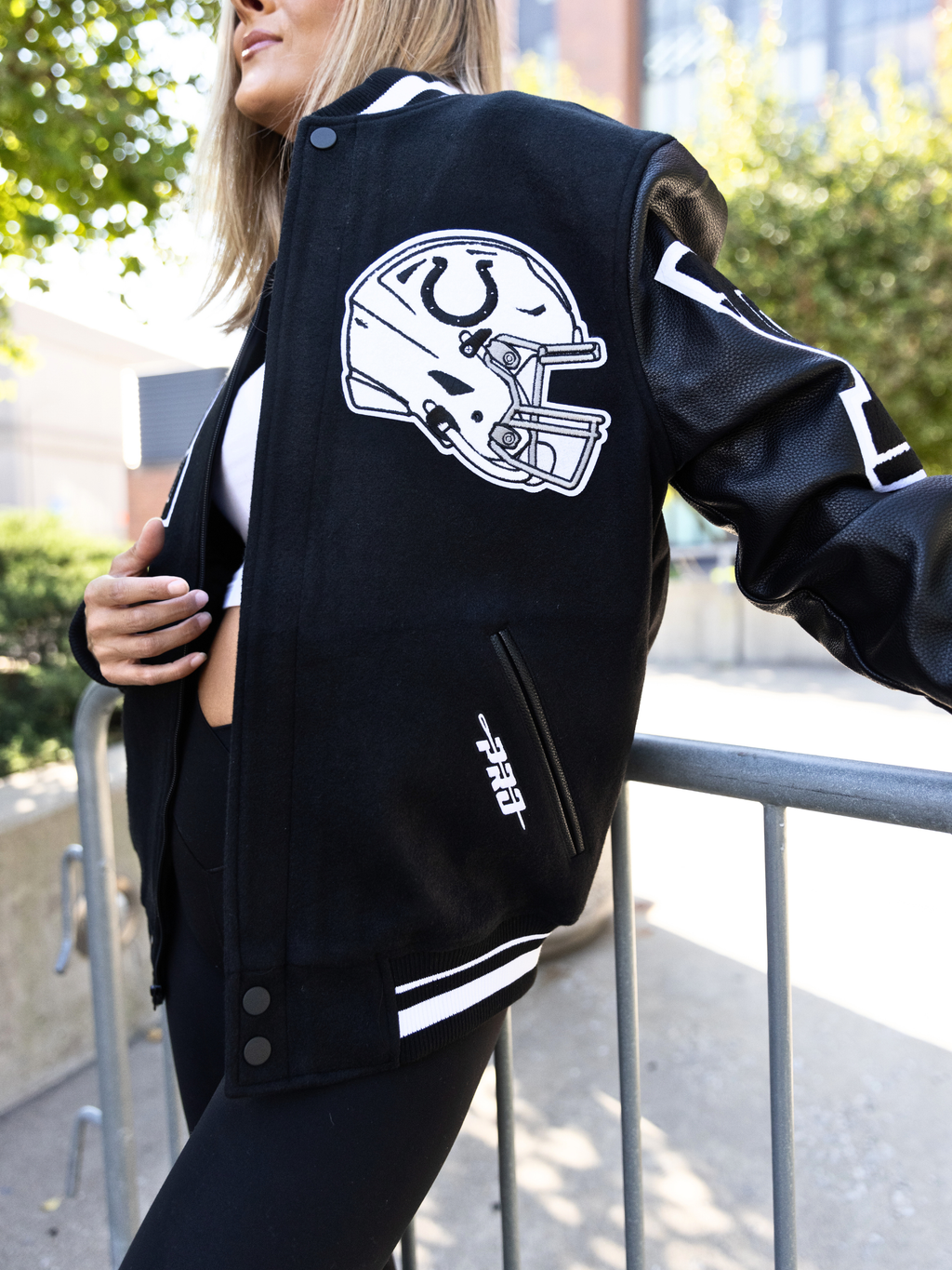 HANG TIME X PRO STANDARD - NFL INDIANAPOLIS COLTS MASHUP RIB WOOL MEN'S VARSITY JACKET