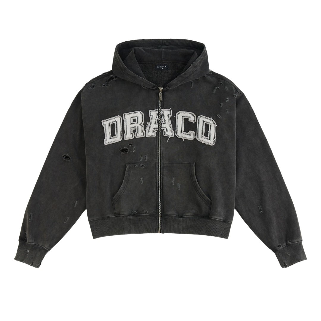 Draco Black Distressed Top – Black