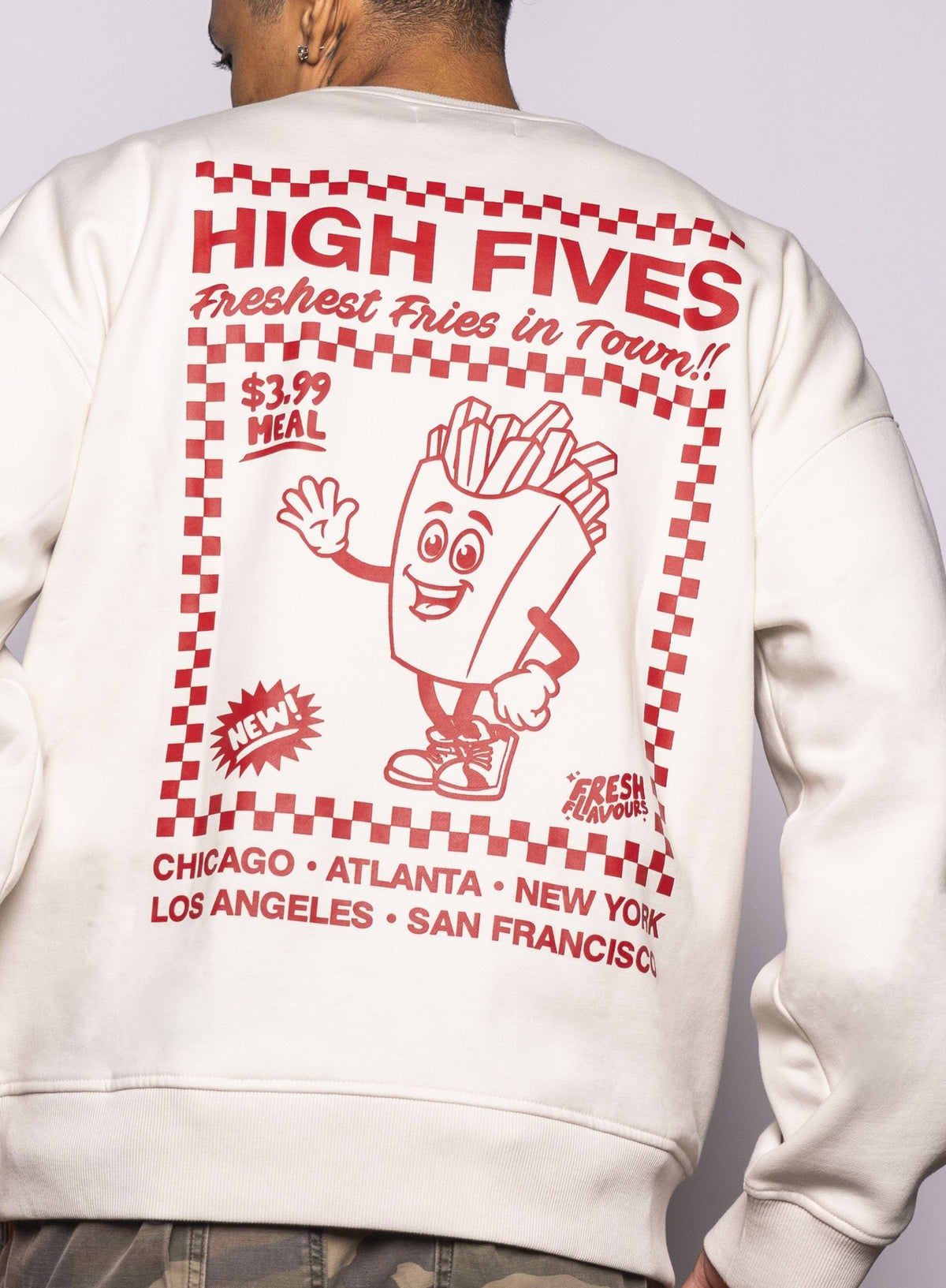 Fresh Flavours High Fives Sweatshirt – Cream – back view