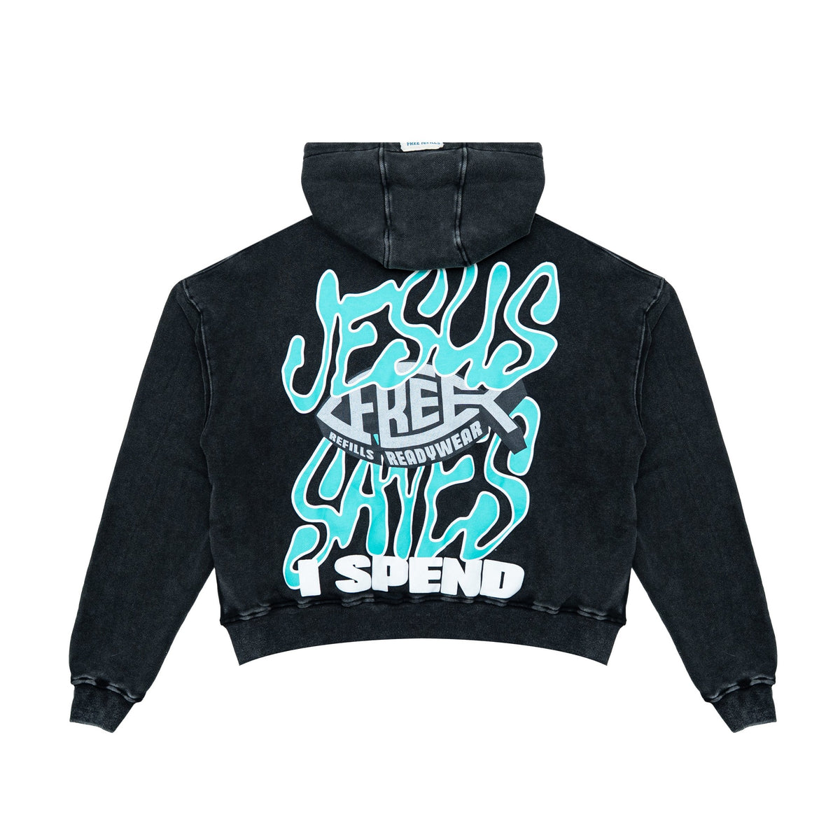 Free Refills Saves Hoodie – Black – back view