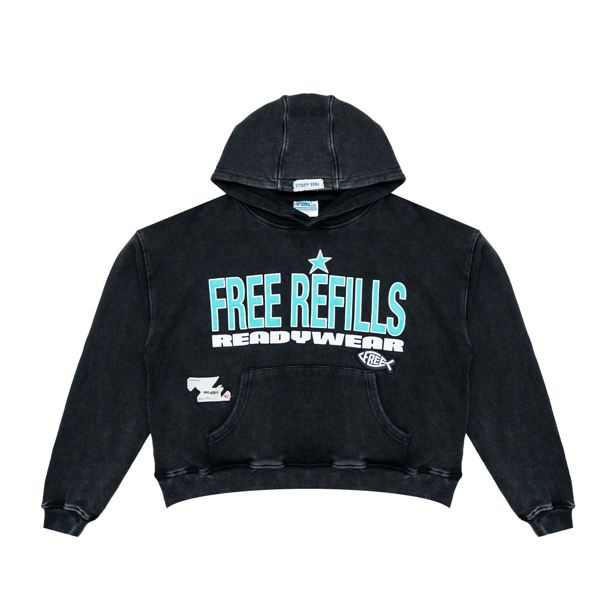 Free Refills Saves Hoodie – Black – front view