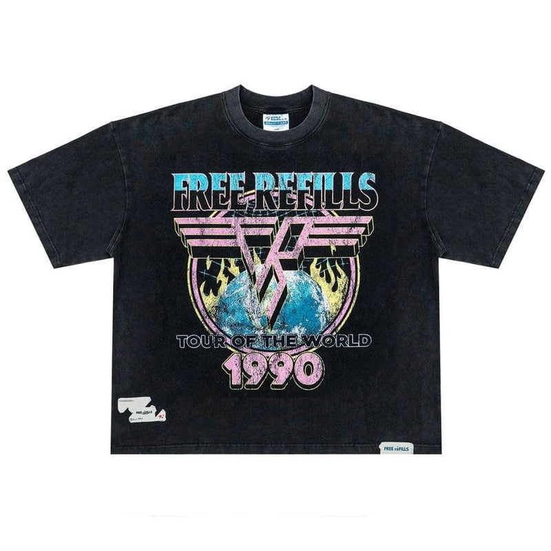 Free Refills Tour Of The World Tee – Black
