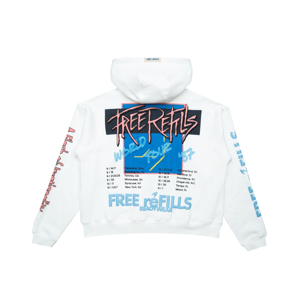 Free Refills Floyd Zip-Up Hoodie – White – back view