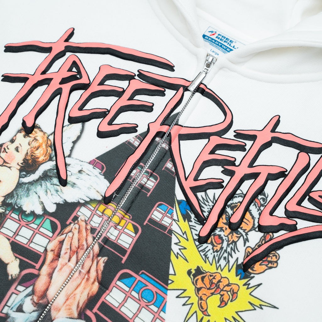 Free Refills Floyd Zip-Up Hoodie – White – detail view