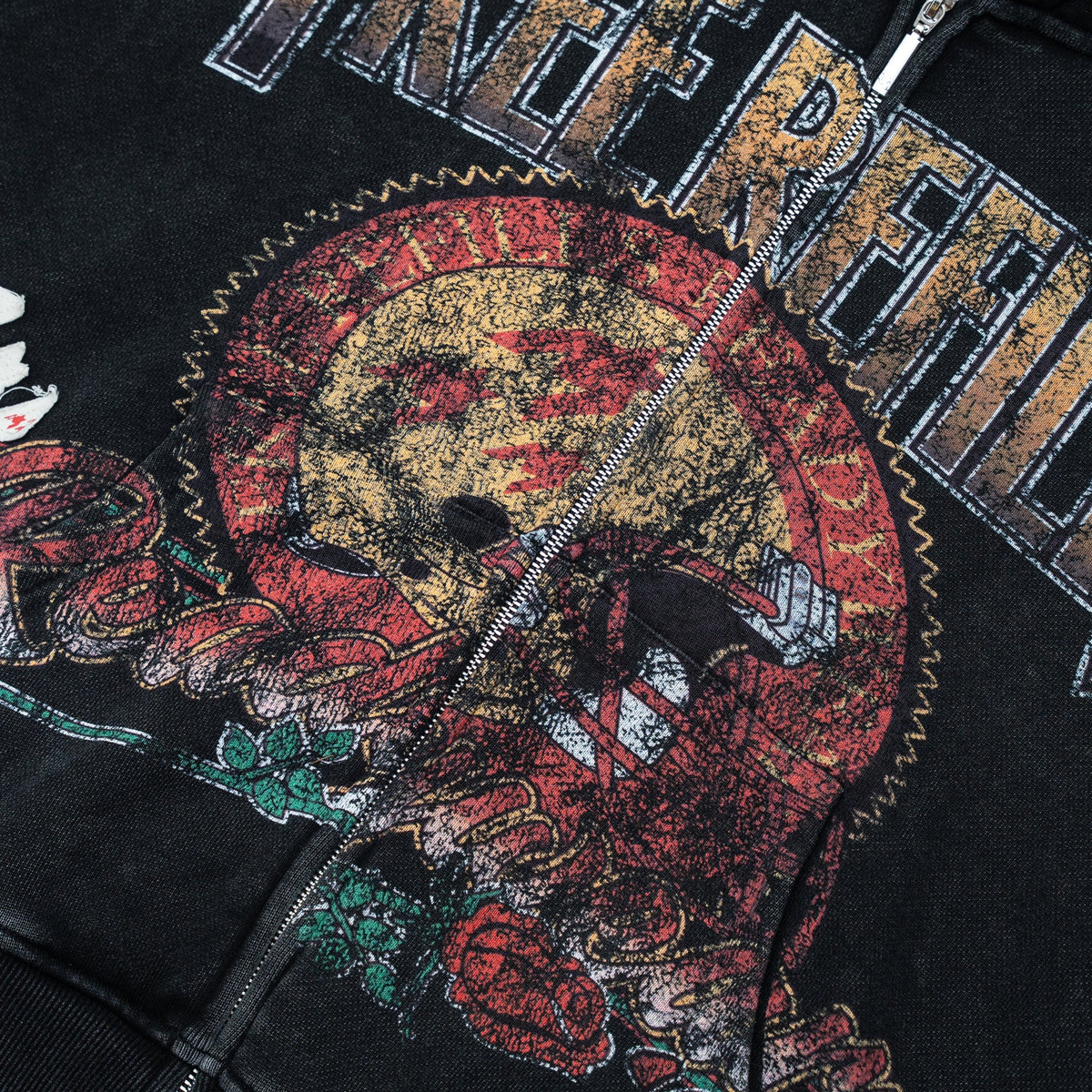 Free Refills Rose Bowl Zip-Up Hoodie – Black – detail view