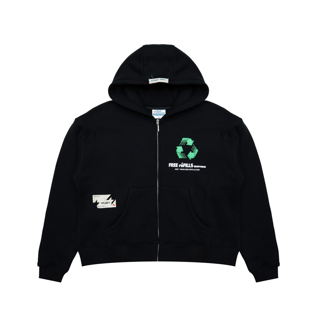 Free Refills FRR Zip-Up Top – Black