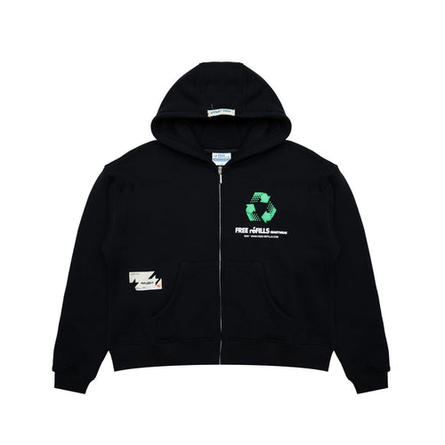 Free Refills FRR Zip-Up Top – Black
