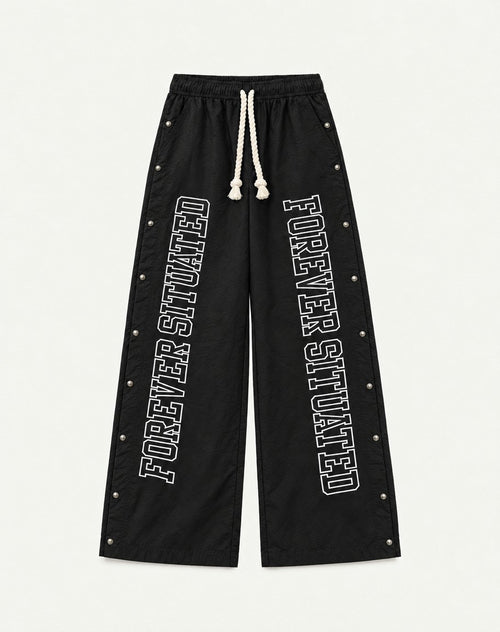 Nylon Track Pants – Black