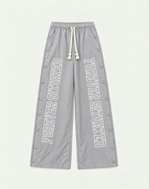 Nylon Track Pants – Grey
