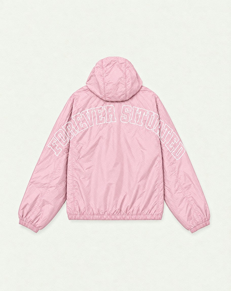 Forever Situated Nylon Track Jacket – Pink 2