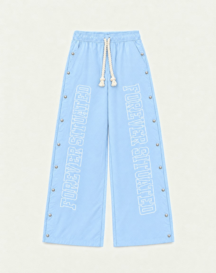 Forever Situated Nylon Track Pants – Light Blue