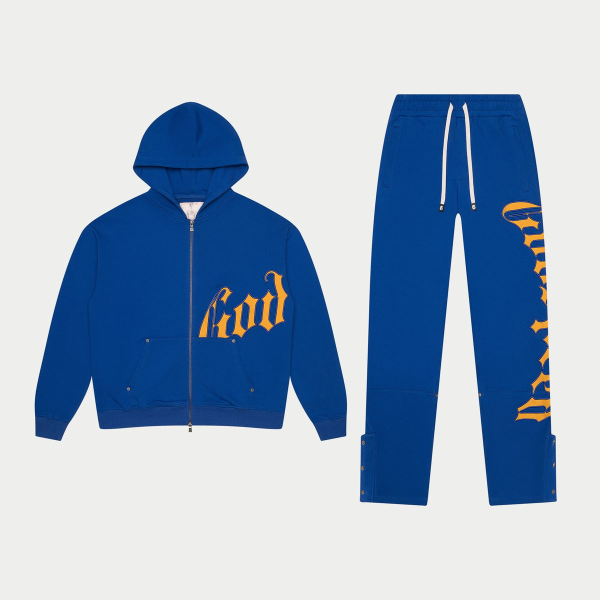 Godspeed OG Logo Sweatsuit – Blue/Yellow – full set, front