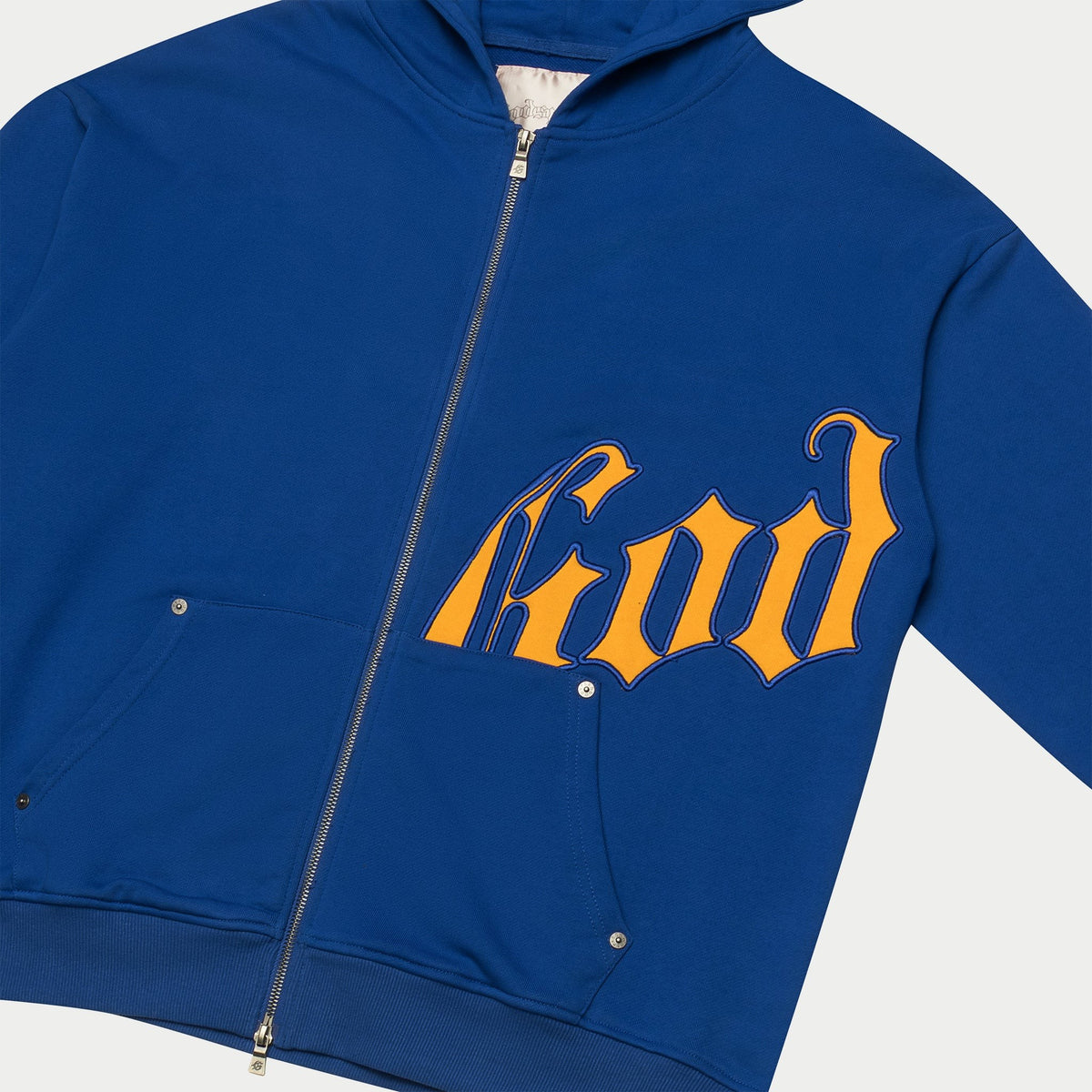Godspeed OG Logo Sweatsuit – Blue/Yellow – detail view