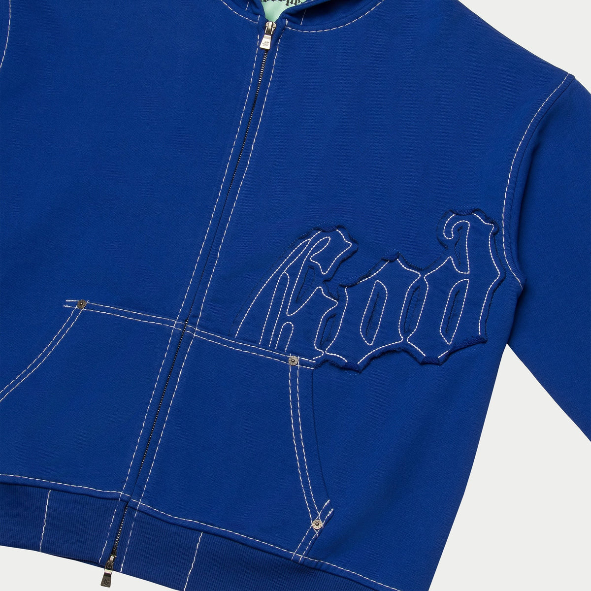 Godspeed OG Logo Sweatsuit Stitched – Blue – detail view