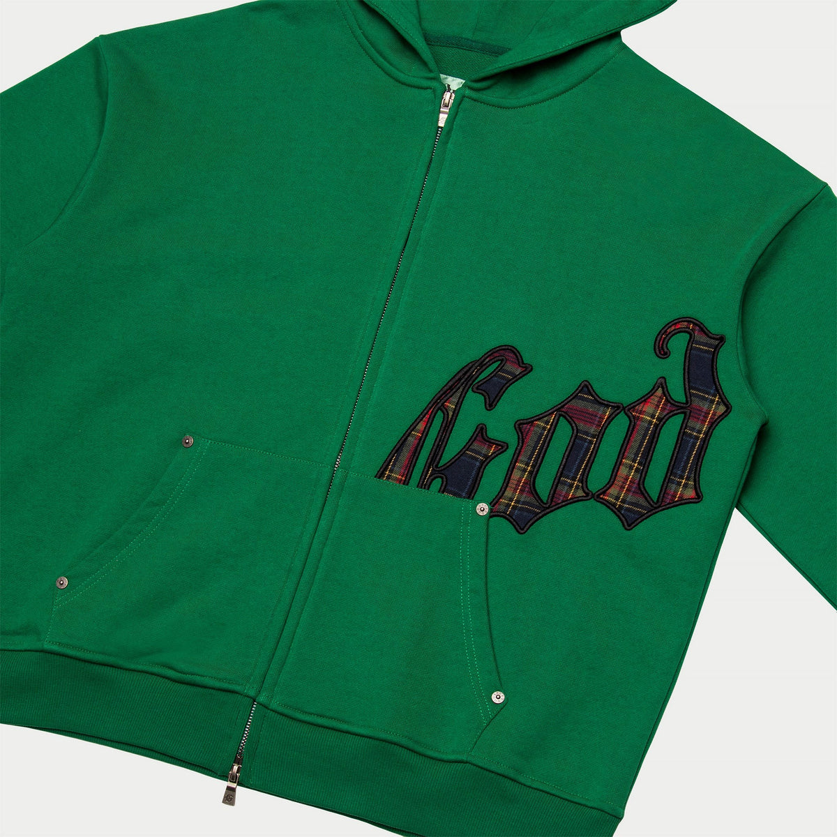 Godspeed OG Logo Sweatsuit – Green Plaid – detail view