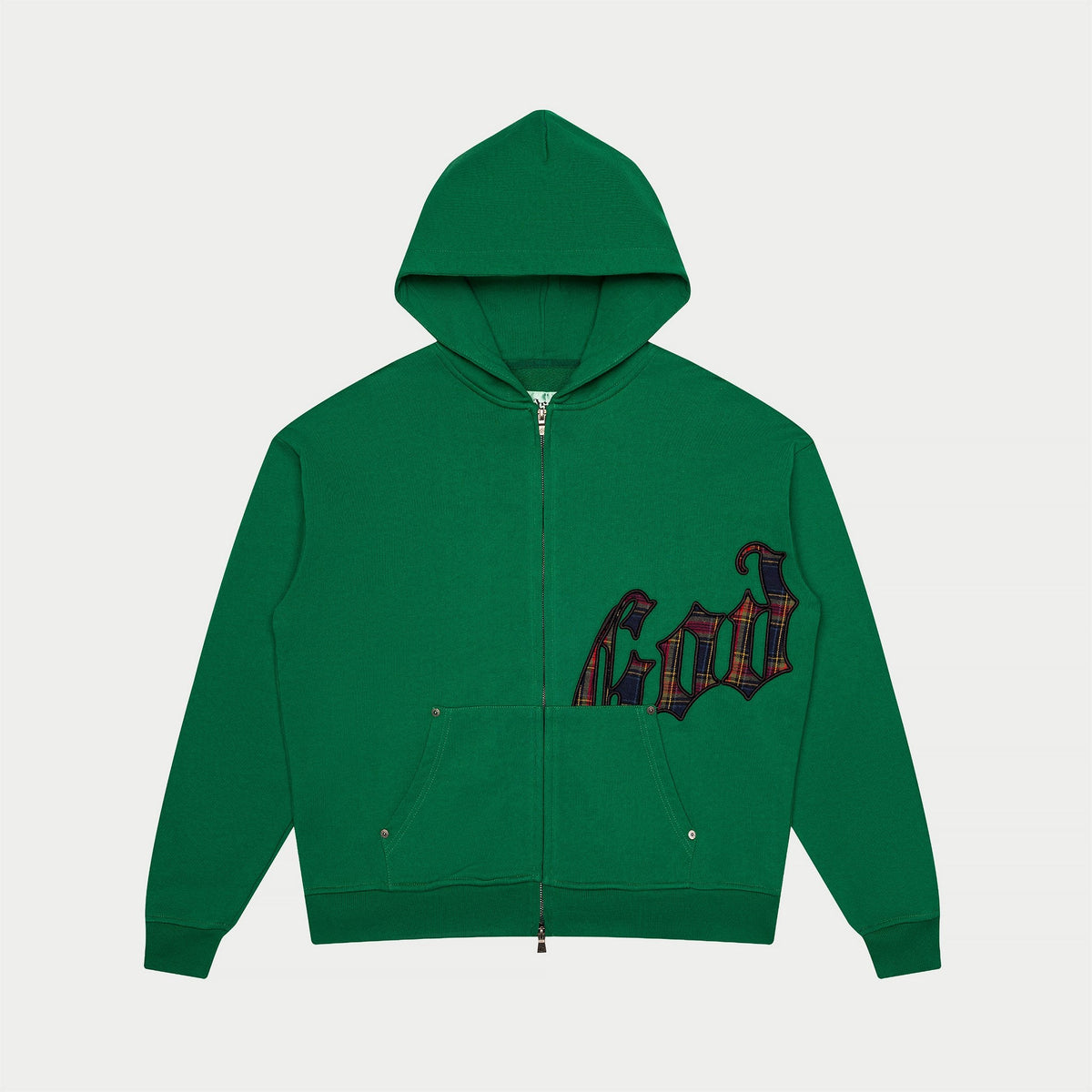 Godspeed OG Logo Sweatsuit Top – Green Plaid