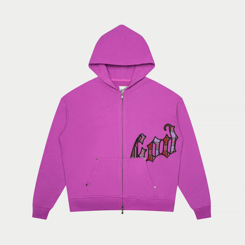 Godspeed OG Logo Sweatsuit Top – Pink Plaid