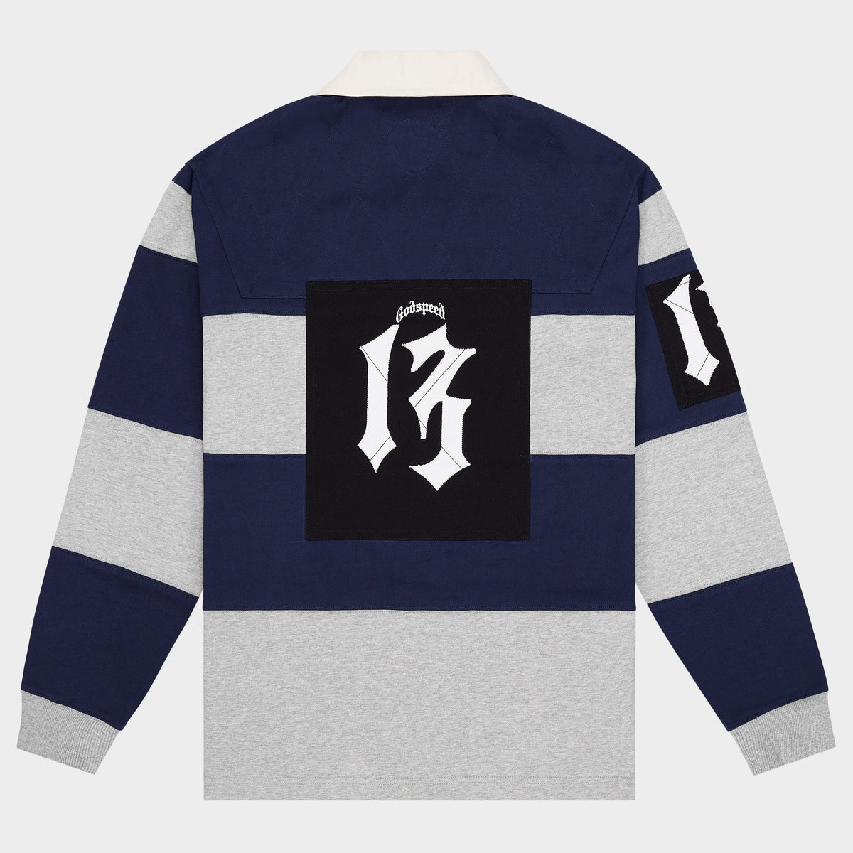 Godspeed Classic Field Rugby Shirt – Navy/Grey – back view