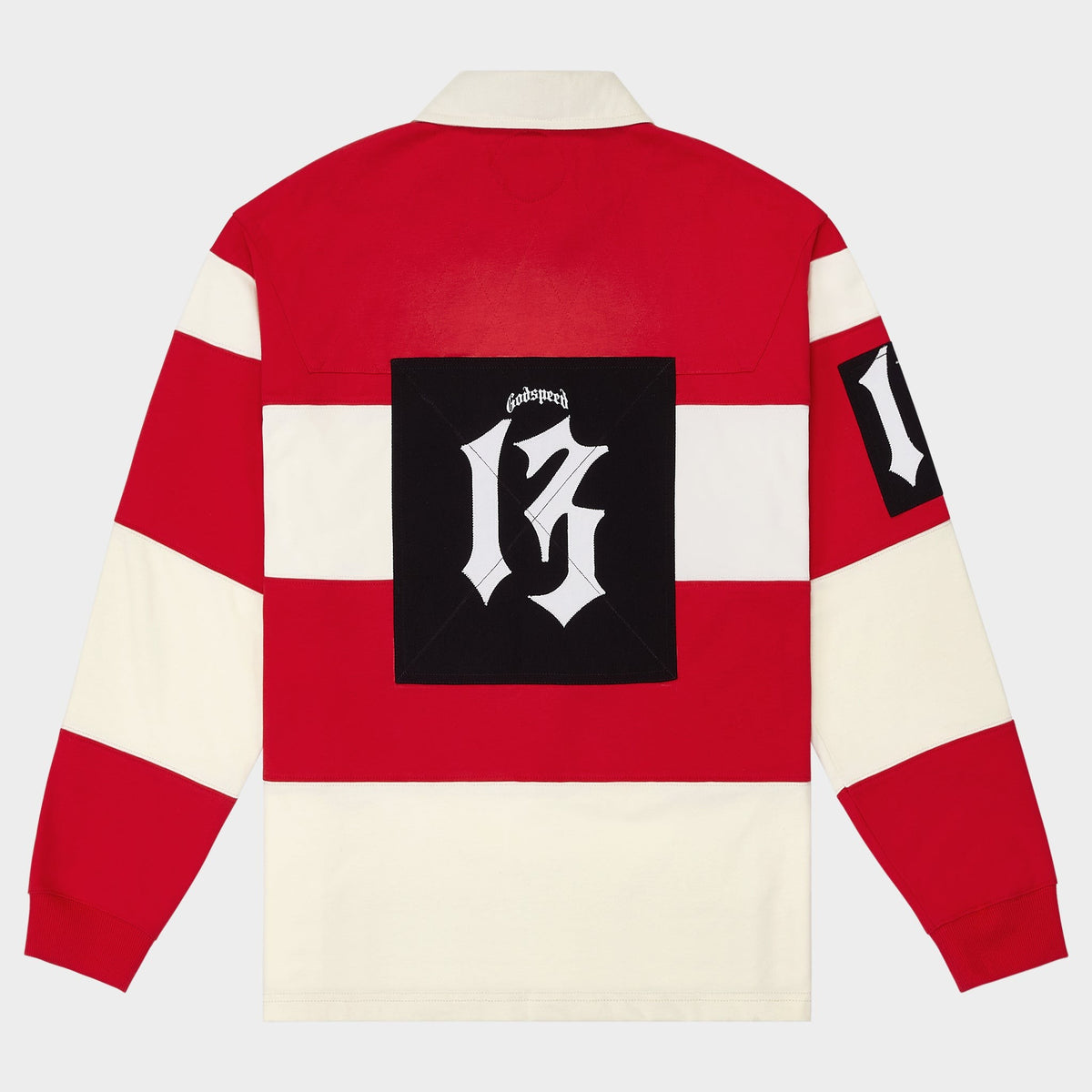 Godspeed Classic Field Rugby Shirt – Off White/Red – back view