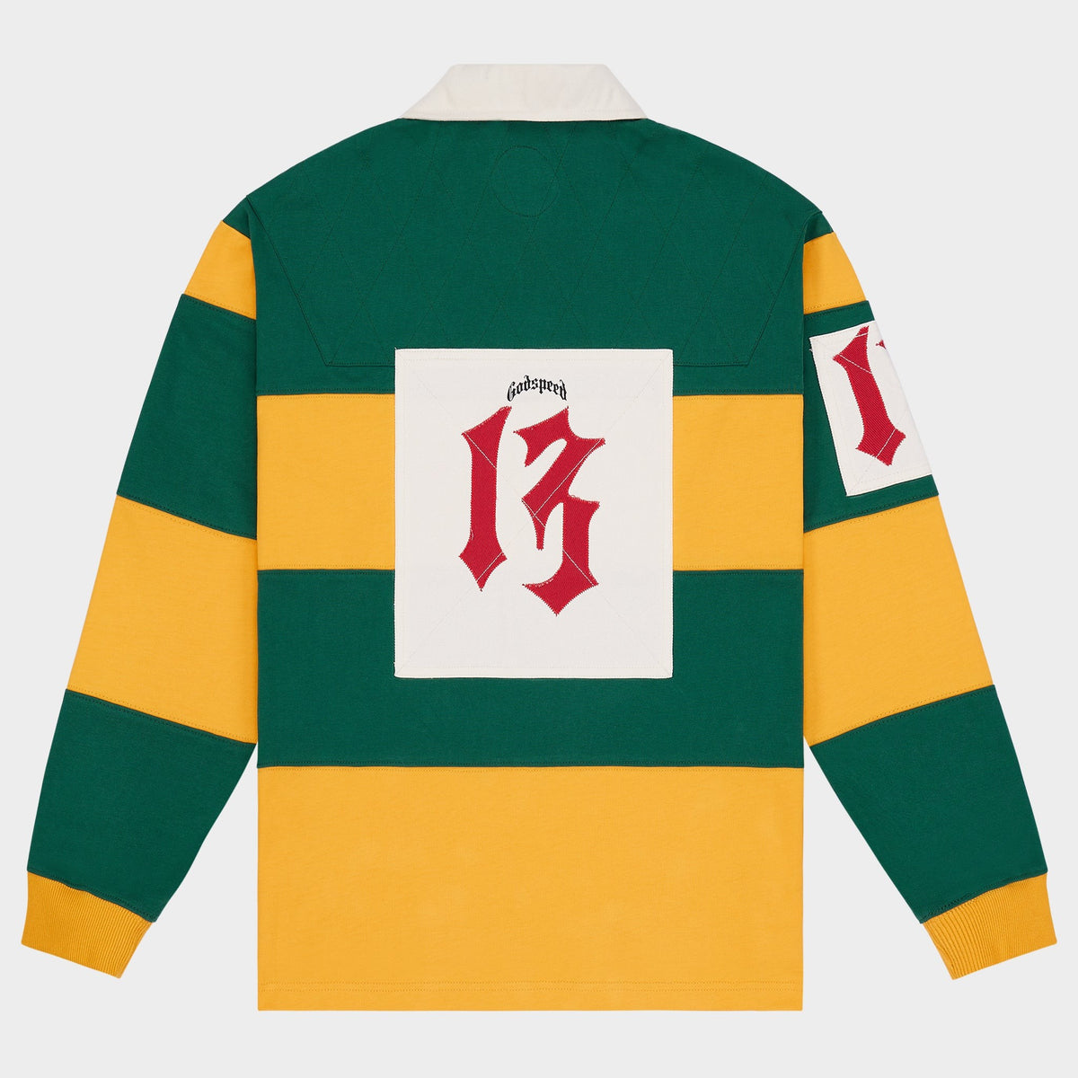 Godspeed Classic Field Rugby Shirt – Green/Yellow – back view