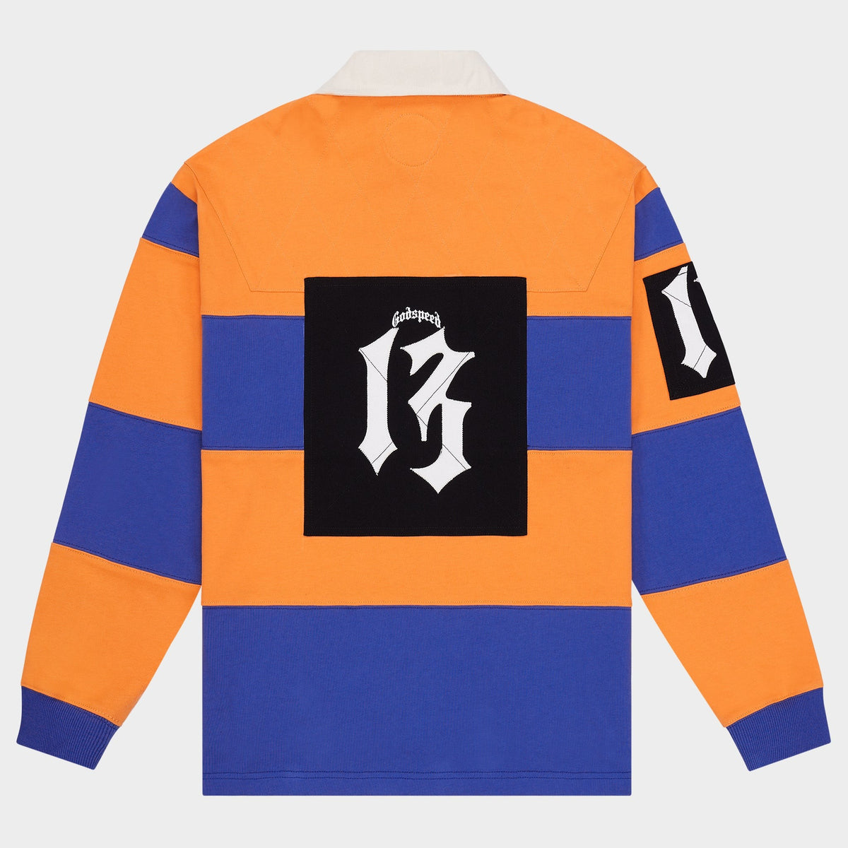 Godspeed Classic Field Rugby Shirt – Orange/Blue – back view