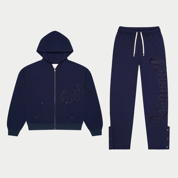 Godspeed OG Logo Sweatsuit – Navy – full set, front