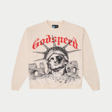 Godspeed Statue Of Liberty Crewneck – Bone