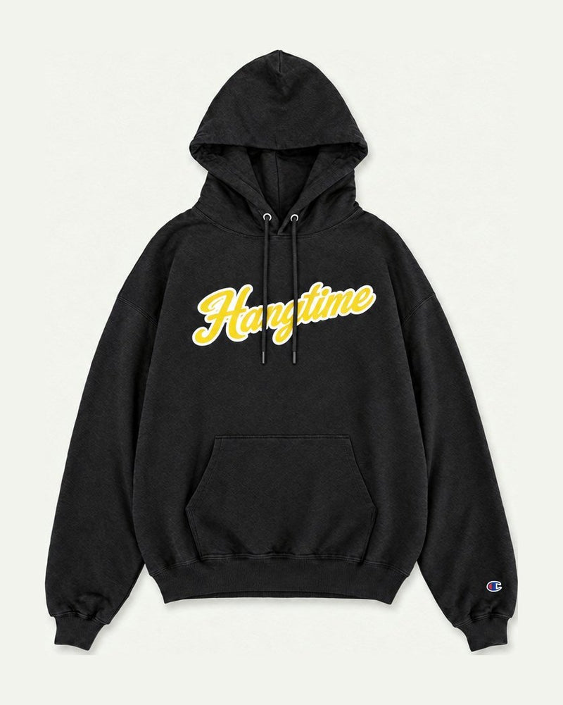 Hangtime Apparel Script Hoodie – Black/Yellow