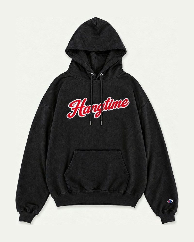 Hangtime Apparel Script Hoodie – Black/Red