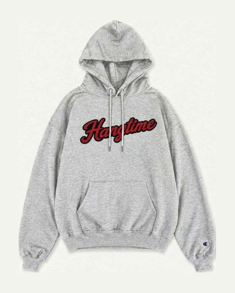 Hangtime Apparel Script Hoodie – Grey/Red