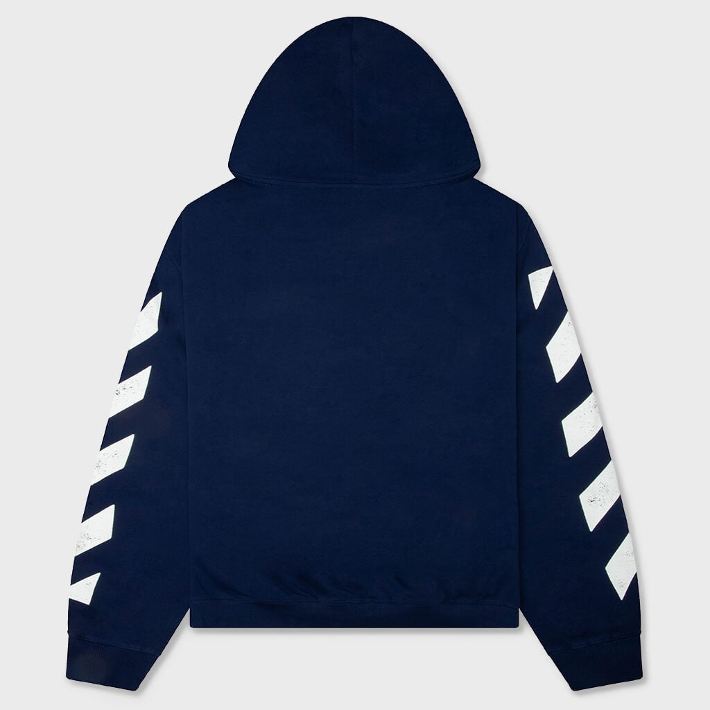 Off-White Diagonal Full Zip Hoodie – Marine – back view